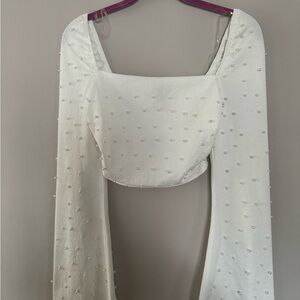 Windsor White Pearl Crop Top